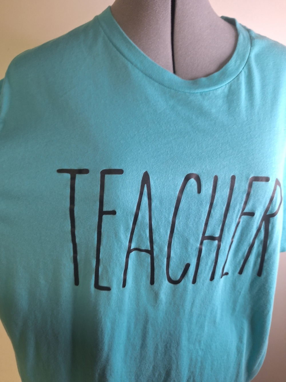 Bella Canvas Aqua TEACHER T Shirt Size XL